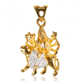 Goddess Durga Gold Pendant